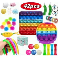 42 Peças/set Pop It Fidget Relief Toy Kit