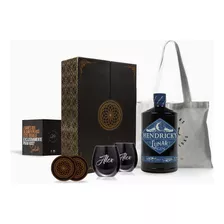 Kit Gin Hendricks Lunar Vasos Negros Grabados Box