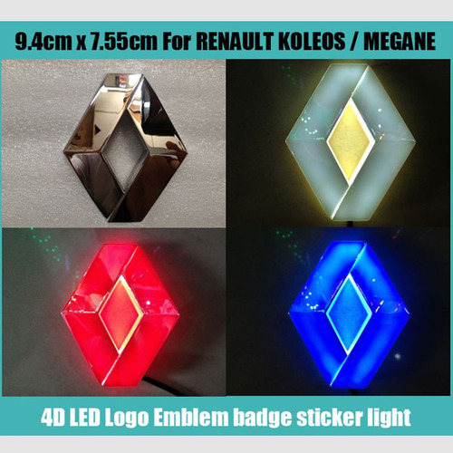 Led Emblema Para Renault Logo Led 4d 7.4*9.5cm Foto 3