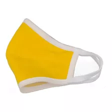 Barbijo Tejidos Tapa Cubre Boca Reutilizable Lavable Amarill Color Amarillo C/borde Blanco