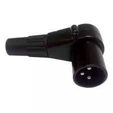 Conector Canon Xlr Macho 90 Graus Black Profissional