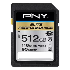 Pny Elite 512gb Sdxc Class 10 Uhs-i, U3 P-sdx512u3h-ge