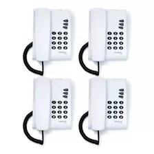 Kit 4 Telefones C/ Fio Mesa Ou Parede Pleno Branco Intelbras