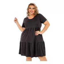 Vestido Plus Size Evangelico Manga Curta Para Dia A Dia