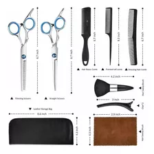 Set Barberia Aprendiz Capa Tijeras Cepillo Peines Estuche 