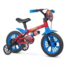 Bicicleta Infantil Aro 12 Homem Aranha Nathor - 3 A 5 Anos Com Rodinhas Super Resistente Spider Man