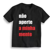 Camiseta Baby Look Preto Não Aperte A Minha Mente Ref 26