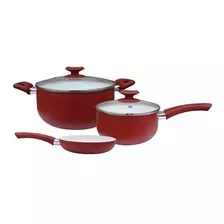 Set Bateria X3 Pzas Porcelana Rojo Cerámica Roswell London