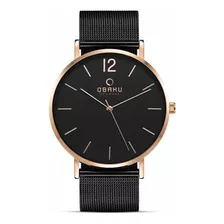 Reloj Hombre Obaku V197gxvbmb Cuarzo Pulso Negro En Acero