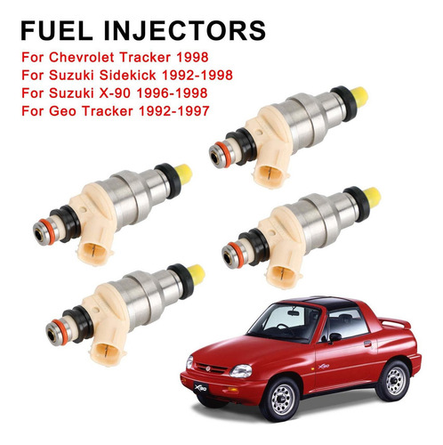 Injector 4x Inyectores Combustible For Suzuki Sidekick X-90 Foto 6