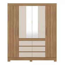 Guarda Roupa Cádis Com 4 Portas 6 Gavetas Casal Mega Oferta