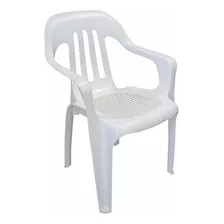 Silla Plastica Voss Fiesta Rejillado Blanco Apilable