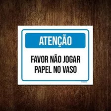 Kit 5 Placa Sinalização - Atenção Não Jogar Papel Vaso