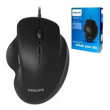 Mouse Usb C/ Fio Computador Philips Preto Original