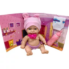 Boneca Babys By Bambola Faz Xixi Chupeta Mamadeira Vinil Banho