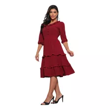 Vestido Midi Mulher Valorosa Fé 2 Maria Babado Premium