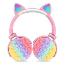 Audífonos Bluetooth Inalambrico Orejas Gato Pop It Niñas