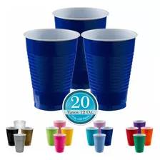 Vaso Desechable Amscan Paq. Con 20 Pzas. Color Azul Rey