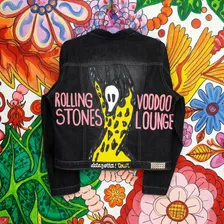 Campera Jean Negra Rolling Stones Voodoo Lounge Stone 