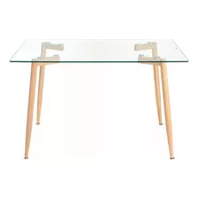 Lindo Comedor Rectangular Minimalista Con Cubierta De Vidrio