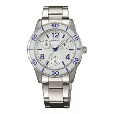 Reloj Orient Acero Calendario Sumergible 50m Mujer Fut0j002w Color De La Malla Plateado Color Del Bisel Blanco Color Del Fondo Blanco