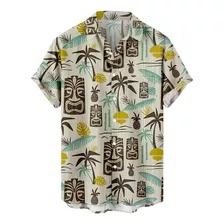 Camisa Manga Corta Estilo Hawaiano Para Hombre Sh 8353