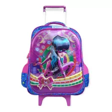 Mochila Carrinho Bolsa Escolar Infantil Reforçada Menina 3d