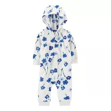 Pijama Fleece Carters Macacão Capuz Floral Menina