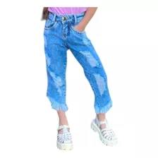 Calça Jeans Infantil Para Menina Cinto Blogueirinha 2/4/6