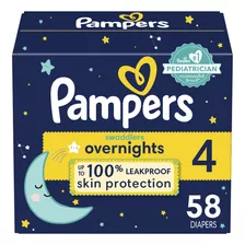 Paales Pampers Swaddlers Overnights De Talla 4, 58 Unidades,