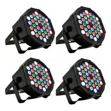 Kit 4 Canhão Led Refletor Rgb 36 Leds Dmx Slim