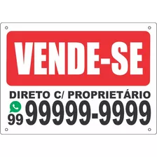 Placa Vende-se Ou Aluga-se Pvc 2mm Adesivada 70 Cm X 50 Cm