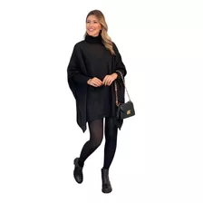 Blusa De Trico Tricot Feminina Poncho De Inverno Lançamento