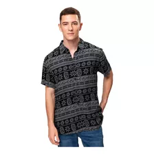 Camisa Tribal Rider Negro Hombre Fashion's Park