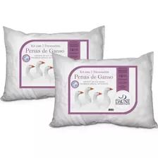 Kit Travesseiros 2peças 45x65cm 100% Penas De Ganso - Daune Cor Branco