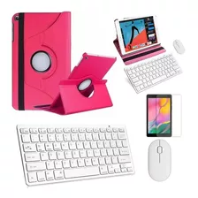 Kit Capa Rosa Teclado/mouse/pel Galaxy Tab A 8 T290/t295