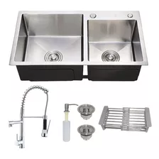 Kit Cuba Dupla Inox 304 + Torneira Gourmet + Aquecedor 220v