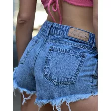 Short Jean Shopia Denim Flecos Desgastado Última Moda 