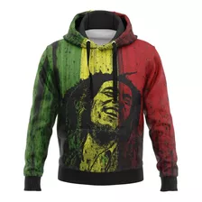 Blusa Moletom Bob Marley Canguru Full 3d Reggae Jamaica 