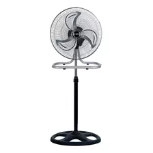 Ventilador Indra 3 En 1 Turbo Negro Con 3 Aspas Color Plateado De Metal, 50 cm De Diámetro 220 v