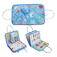 Livro Montessori Sensorial Quiet Book Feltro Velcro 3páginas