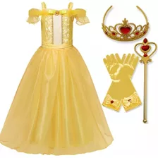 Disfraz Vestido Princesa Bella Y La Bestia Con Accesorios