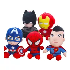 Kit 5 Pelúcias Super Heróis Marvel E Liga Da Justiça 