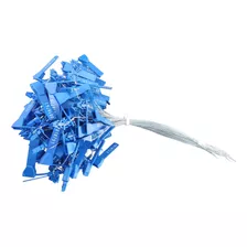 200 Lacres Arame 3 Fios Aço 30cm Torcido Azul Abraçadeira