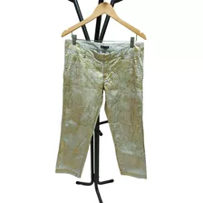 Pantalon De Vestir Natural Con Metalizado Dorado Gap T. 42