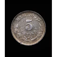 Moneda 1905 México 5 Centavos 1905 Mo Plata .903