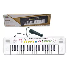 Piano Teclado Musical Infantil Sons Luz Eletrônico 37 Teclas