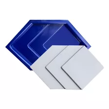 Forma 3d De Gesso Abs Azul - Quadrant 19,5x35 Cm Lindíssimo