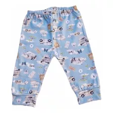 Pantaloncito C/puño Jersey Estampado Vehiculos/animalitos 