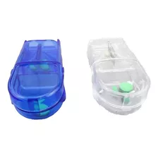 Cortador De Pastillas Y Pastillero Azul Transparente Set